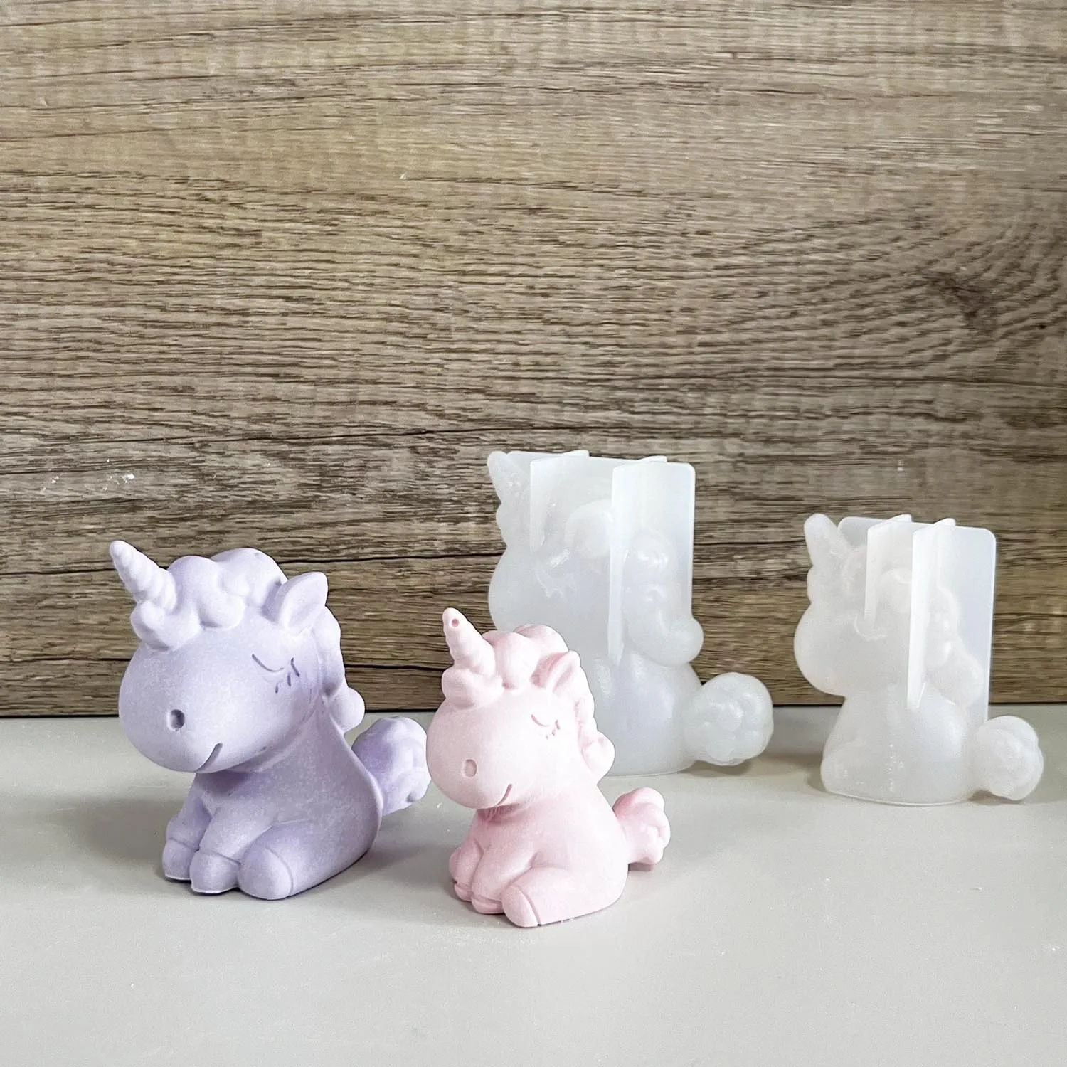 Resin Art Clay - 3D Geometrik Silikon Unicorn Kedi Geyik