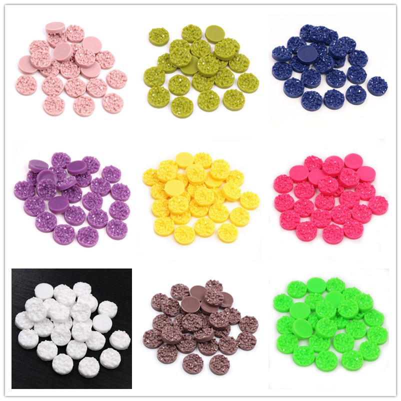 Resin Art Gift Ideas - 40 adet Reçine Druzy Cabochons Kubbe