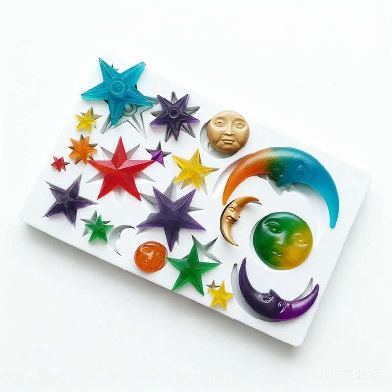 Resin Art Clay - Güneş Yüzü Ay Yıldızlar Polimer Kil