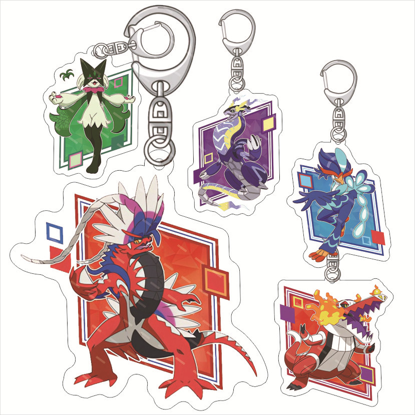Resin Art Keychain - Pokémon Miraidon Koraidon Akrilik Eğlenceli Anahtarlık