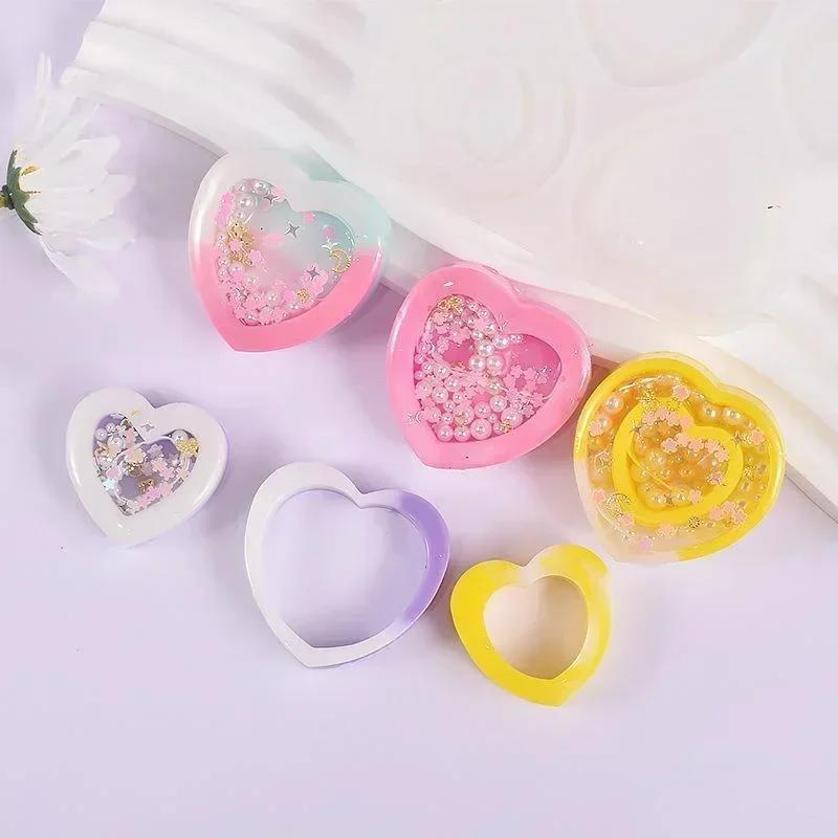 Resin Art Heart - Reçine Shaker Silikon Kalıplar DIY Kalp