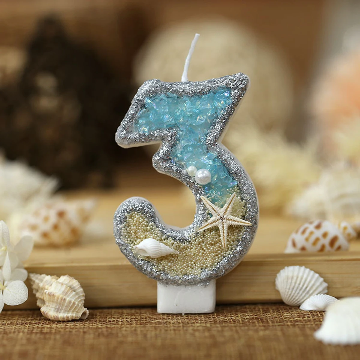 0-9 Numarası Glitter Mumlar Ya - Resin Art Beach Theme incelemesi ve fiyatı
