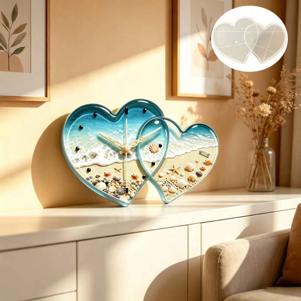Aşk bağlantılı kalp şekli saat - Resin Art Heart incelemesi ve fiyatı